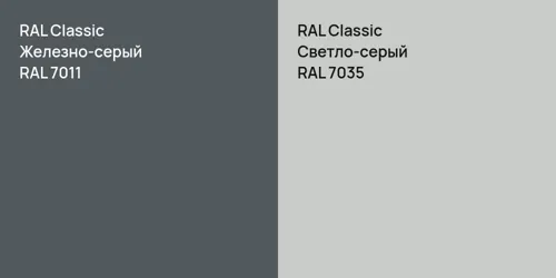 RAL 7011 Железно-серый vs RAL 7035 Светло-серый