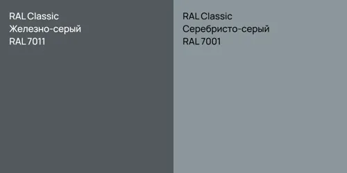 RAL 7011 Железно-серый vs RAL 7001 Серебристо-серый