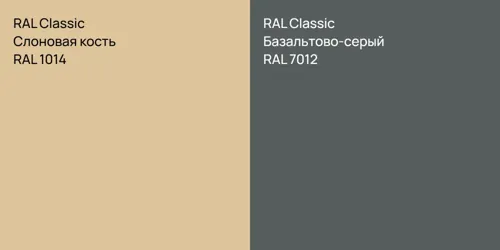 RAL 1014 Слоновая кость vs RAL 7012 Базальтово-серый