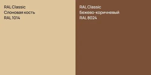 RAL 1014 Слоновая кость vs RAL 8024 Бежево-коричневый