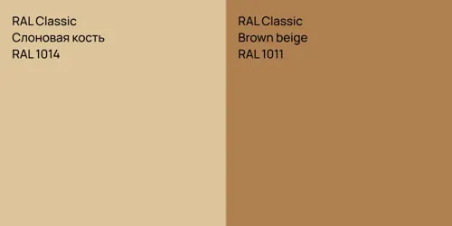 RAL 1014 Слоновая кость vs RAL 1011  Brown beige