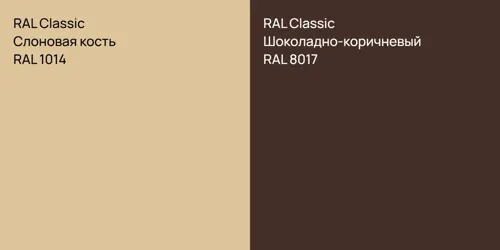 RAL 1014 Слоновая кость vs RAL 8017 Шоколадно-коричневый