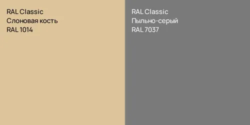 RAL 1014 Слоновая кость vs RAL 7037 Пыльно-серый