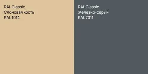 RAL 1014 Слоновая кость vs RAL 7011 Железно-серый