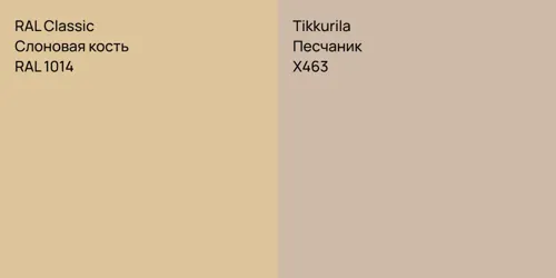 RAL 1014 Слоновая кость vs X463 Песчаник