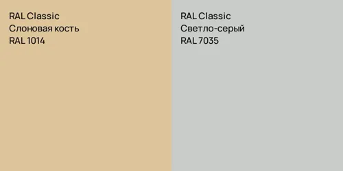 RAL 1014 Слоновая кость vs RAL 7035 Светло-серый