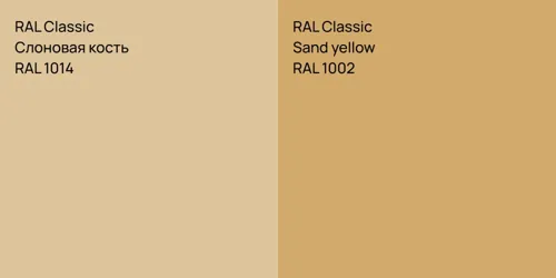 RAL 1014 Слоновая кость vs RAL 1002  Sand yellow