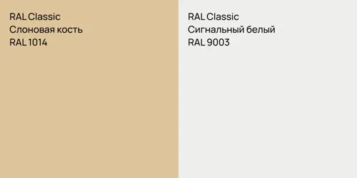 RAL 1014 Слоновая кость vs RAL 9003 Сигнальный белый