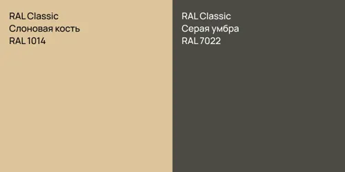 RAL 1014 Слоновая кость vs RAL 7022 Серая умбра