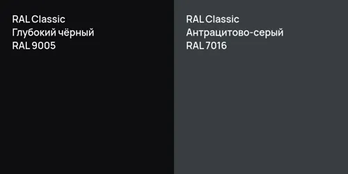 RAL 9005 Глубокий чёрный vs RAL 7016 Антрацитово-серый