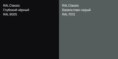 RAL 9005 Глубокий чёрный vs RAL 7012 Базальтово-серый
