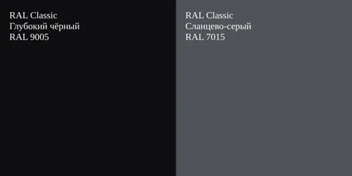 RAL 9005 Глубокий чёрный vs RAL 7015 Сланцево-серый