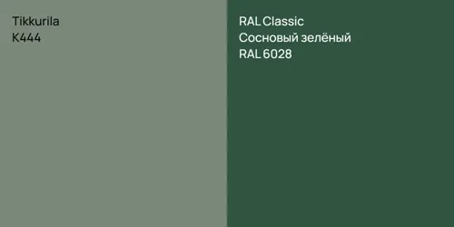 K444  vs RAL 6028 Сосновый зелёный