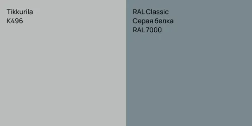 K496  vs RAL 7000 Серая белка