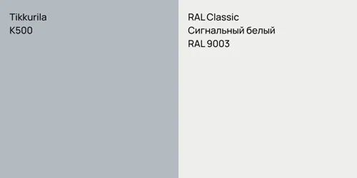 K500 null vs RAL 9003 Сигнальный белый