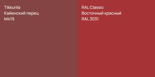 M419 Кайенский перец vs RAL 3031 Восточный красный