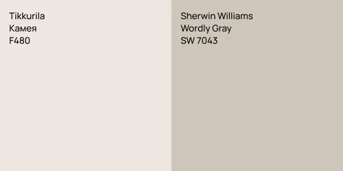 F480 Камея vs SW 7043 Wordly Gray