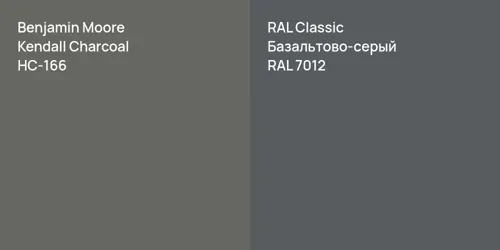 HC-166 Kendall Charcoal vs RAL 7012 Базальтово-серый