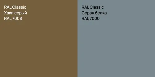RAL 7008 Хаки серый vs RAL 7000 Серая белка