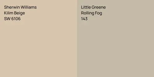 SW 6106 Kilim Beige vs 143 Rolling Fog