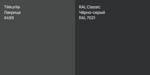 X499 Лакрица vs RAL 7021 Чёрно-серый