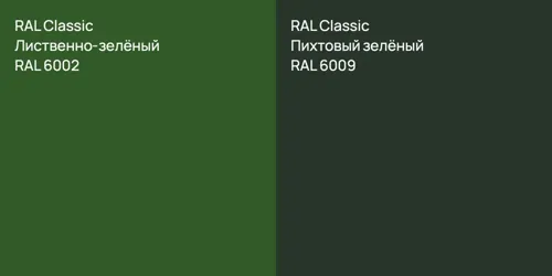 RAL 6002 Лиственно-зелёный vs RAL 6009 Пихтовый зелёный