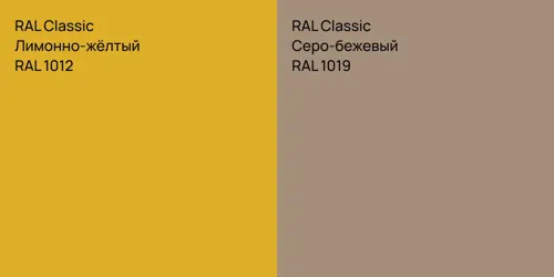 RAL 1012 Лимонно-жёлтый vs RAL 1019 Серо-бежевый