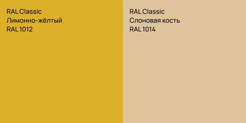 RAL 1012 Лимонно-жёлтый vs RAL 1014 Слоновая кость