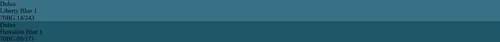 70BG 14/243 Liberty Blue 1 vs 70BG 09/171 Hawaiian Blue 1