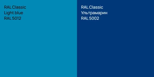 RAL 5012  Light blue vs RAL 5002 Ультрамарин