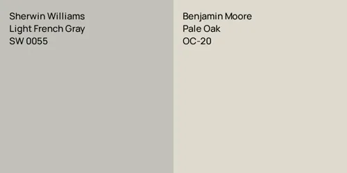 SW 0055 Light French Gray vs OC-20 Pale Oak