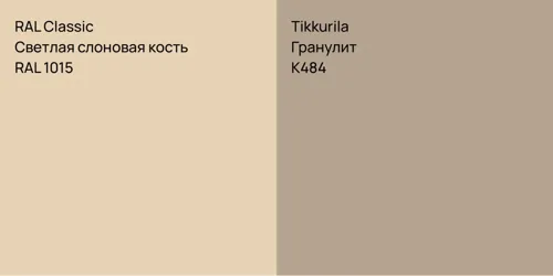 RAL 1015 Светлая слоновая кость vs K484 Гранулит