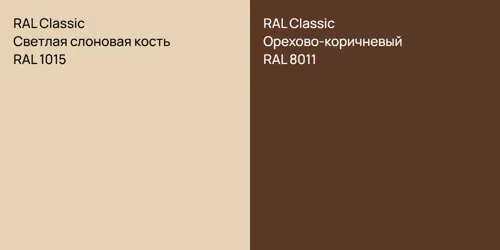 RAL 1015 Светлая слоновая кость vs RAL 8011 Орехово-коричневый