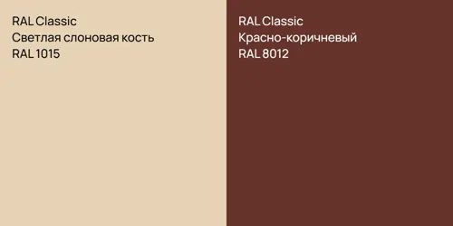 RAL 1015 Светлая слоновая кость vs RAL 8012 Красно-коричневый