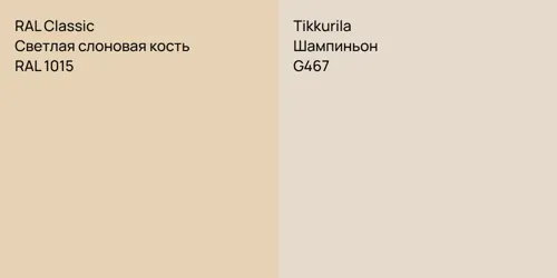 RAL 1015 Светлая слоновая кость vs G467 Шампиньон