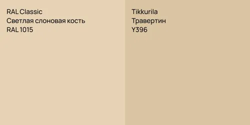 RAL 1015 Светлая слоновая кость vs Y396 Травертин