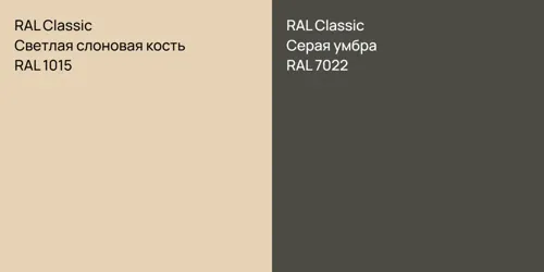RAL 1015 Светлая слоновая кость vs RAL 7022 Серая умбра