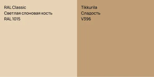 RAL 1015 Светлая слоновая кость vs V396 Сладость