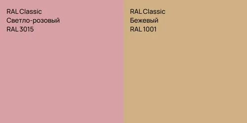 RAL 3015 Светло-розовый vs RAL 1001 Бежевый