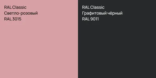 RAL 3015 Светло-розовый vs RAL 9011 Графитовый чёрный