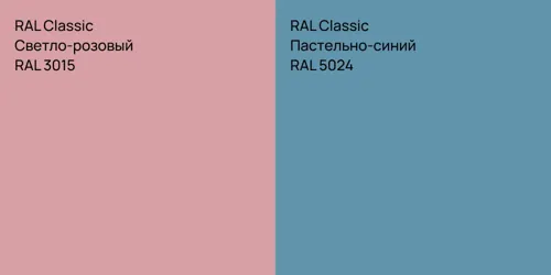 RAL 3015 Светло-розовый vs RAL 5024 Пастельно-синий