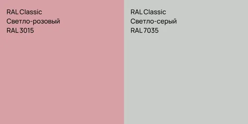 RAL 3015 Светло-розовый vs RAL 7035 Светло-серый