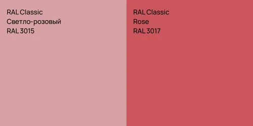 RAL 3015 Светло-розовый vs RAL 3017  Rose