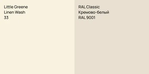 33 Linen Wash vs RAL 9001 Кремово-белый