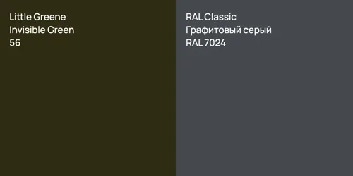 56 Invisible Green vs RAL 7024 Графитовый серый