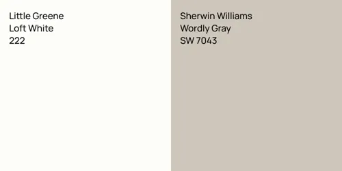 222 Loft White vs SW 7043 Wordly Gray
