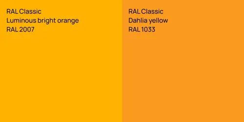 RAL 2007  Luminous bright orange vs RAL 1033  Dahlia yellow