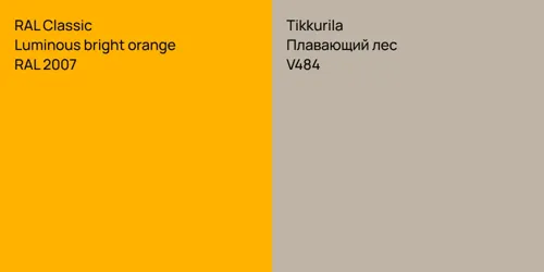 RAL 2007  Luminous bright orange vs V484 Плавающий лес