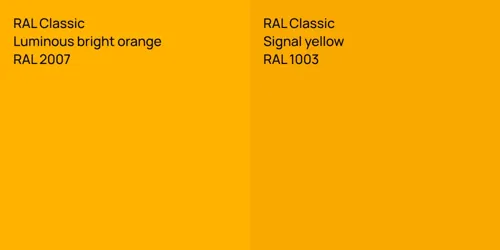 RAL 2007  Luminous bright orange vs RAL 1003  Signal yellow