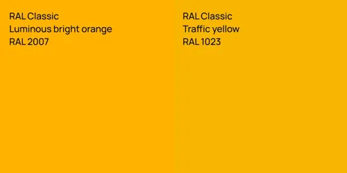 RAL 2007  Luminous bright orange vs RAL 1023  Traffic yellow